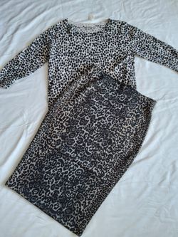 Black and Gray animal print pencil skirt