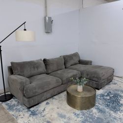 Ashley 2-Piece Gray Sectional Couch with Right Facing Lounge