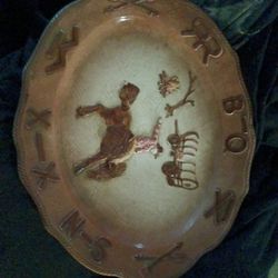 Antique Decorative Cowboy Plate.