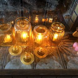 Amber Glass Jars