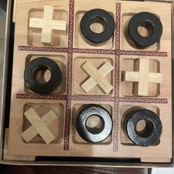 Wooden Tic Tac Toe Game 