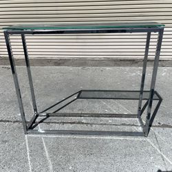 Chrome & Glass Console Table 