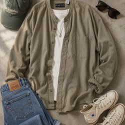 Bugle Boy XL Khaki Long Sleeve Shirt
