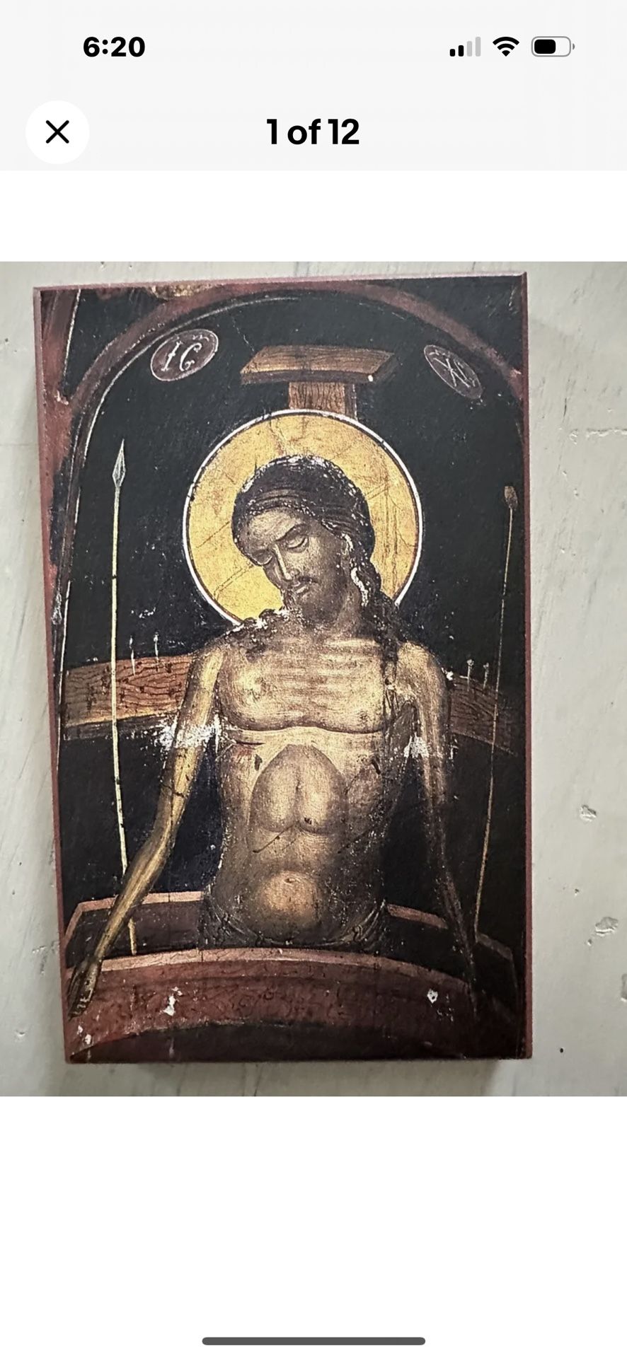 Orthodox Byzantine Icon Christ Extreme Humility (Meteora)-J90/Greek/Mounted icon