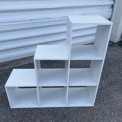 White Modular Cube Ladder Style Bedroom Storage Shelf Shelving! Sturdy  36x12x36in