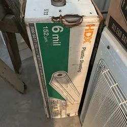 Home Depot Plastic Sheeting 20' x 100' 6 Mil Heavy Duty – Unopened