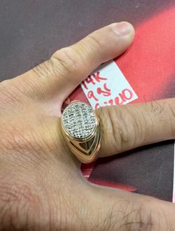 14K Solid Gold Ring For Wedding NATURAL DIAMONDS Stones 9Gr Size 10