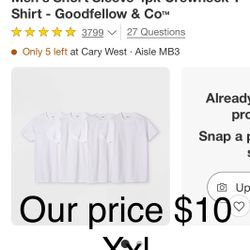 Men's Short Sleeve 4pk Crewneck T- Shirt - Goodfellow & Cor™