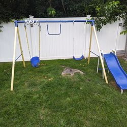 Kids swing set and slide