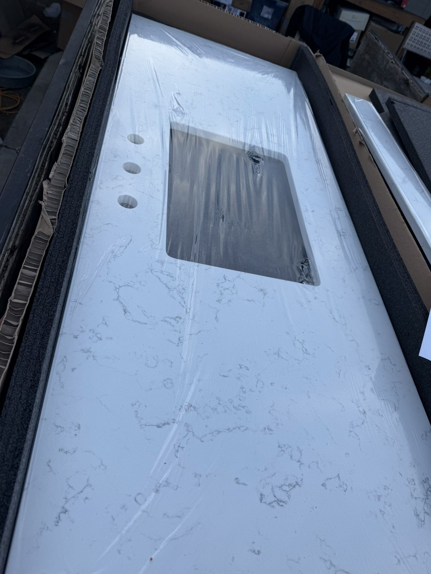 Vanity Counter Top Sink In White And Black 60 X 22