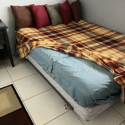 Queen Size Bed Frame,& Protective Cover