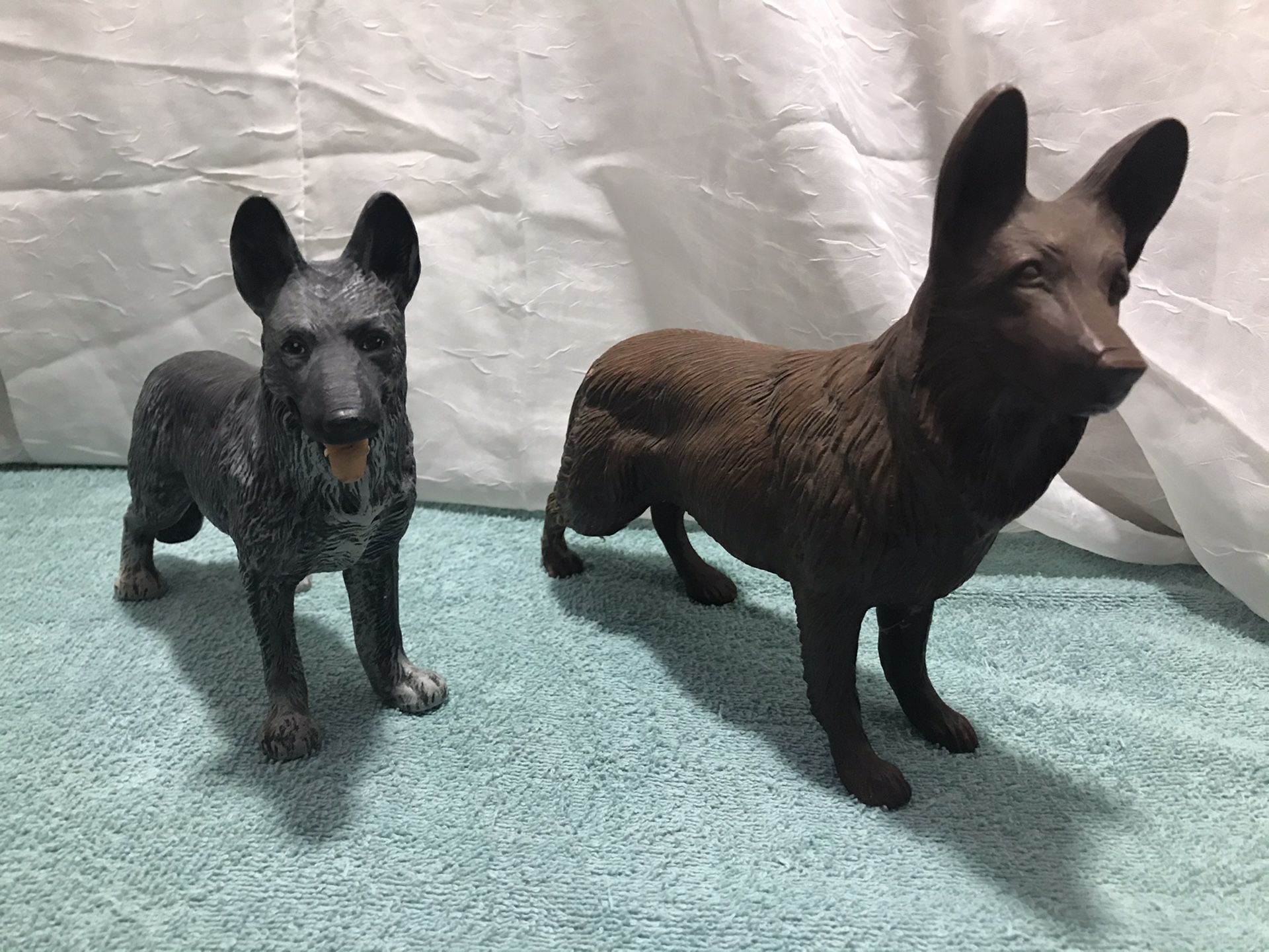 Two (2) German Shepherd Dogs Decor Statues