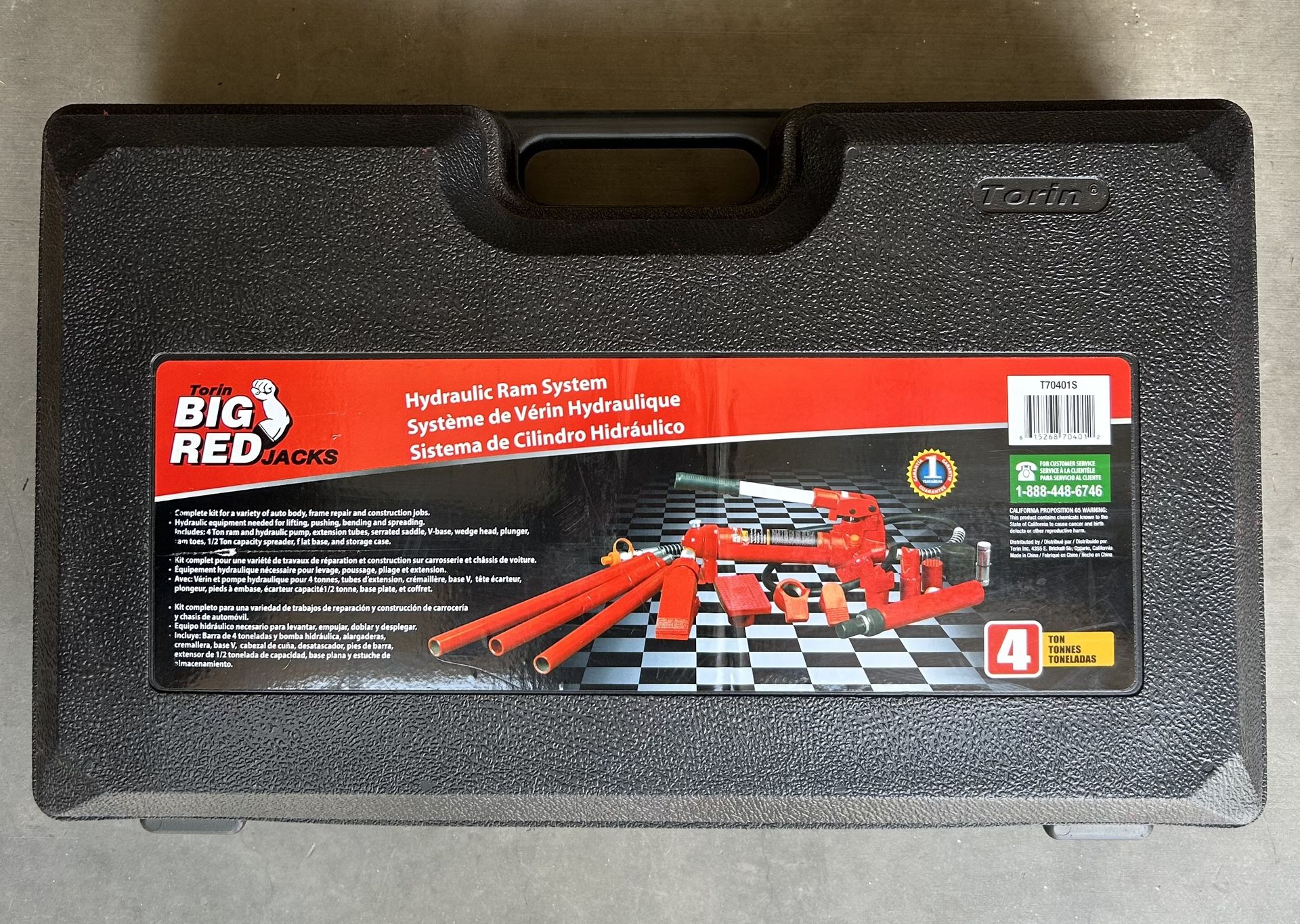 Hydraulic Tool/Ram - 4 Ton  Capacity - Includes Kit And Case - Big Red Jacks