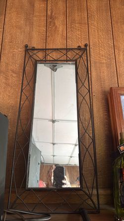 Decorative Black Metal Framed Wall Mirror