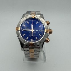 Luxury 44mm  Two Tone Blue Face Watch 