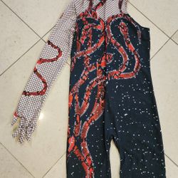 Pop Star Idol Halloween Costume Black Red Snake Girls Kids Size 5 Taylor Swift