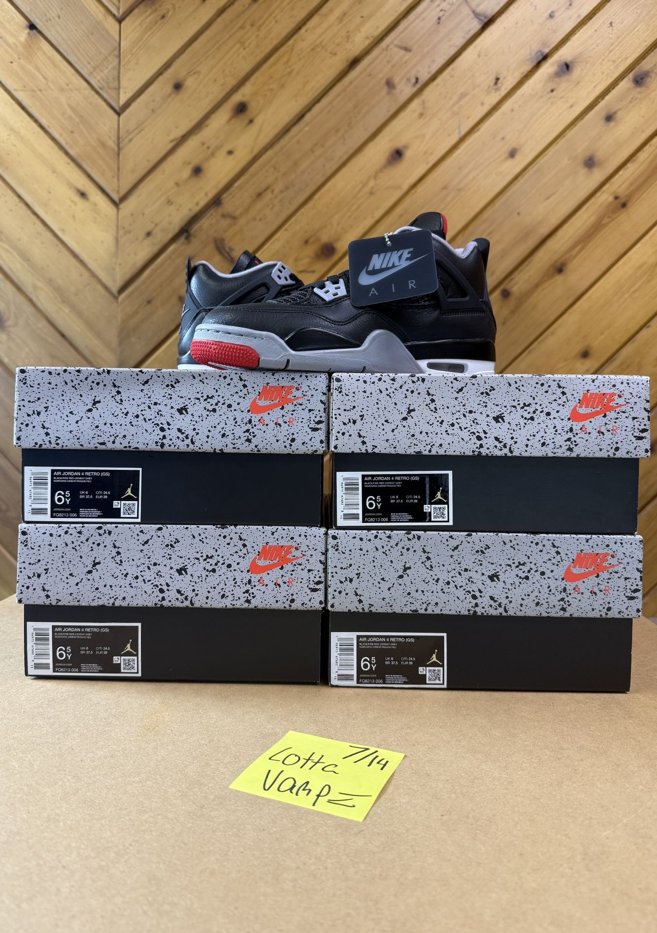 Jordan 4 Retro Bred Reimagined Grade School Size 6.5y