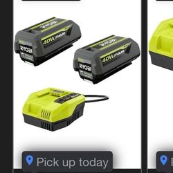 2 40v 4ah Starter Kit Ryobi Battery’s And Charger
