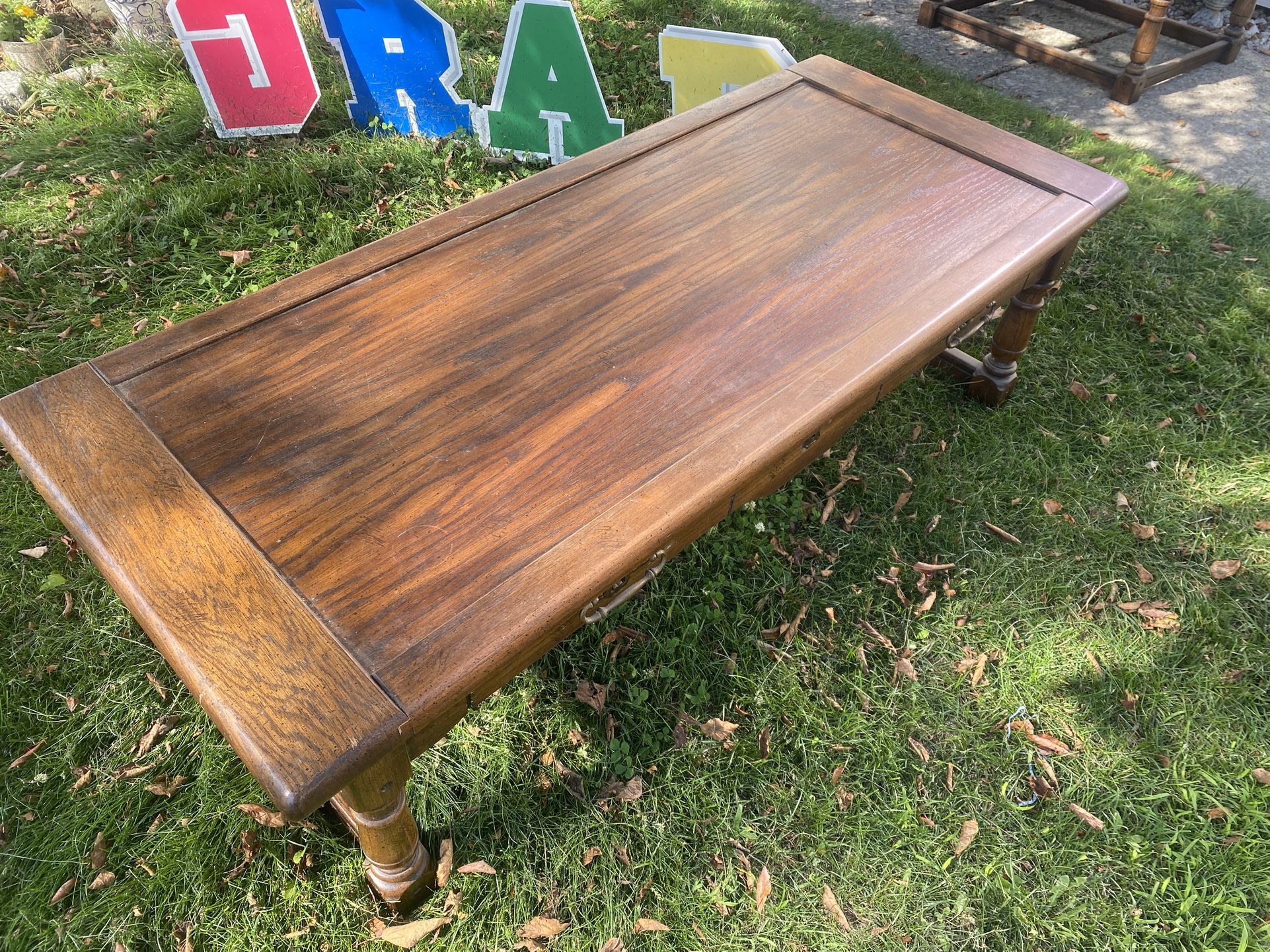 Wood coffee table