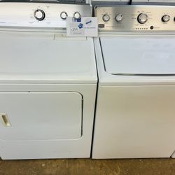 Maytag washer and dryer set with 30 day warranty