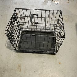 Black Metal Pet Crate - Small Size Approx 18”x14”x12”