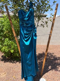 Teal Satin Formal Gown