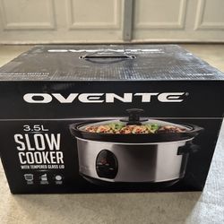 New OVENTE Electric Slow Cooker w/ 3.7 Qt Ceramic Pot & 3 Cooking Settings