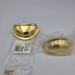 2 Amerock BP-4235-B Vtg Style Brass Cup Cabinet Drawer Pull Handles 3.50" NEW