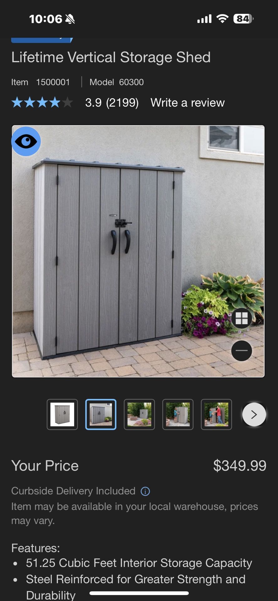 Lifetime Vertical Storage Shed