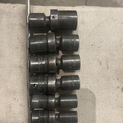 Snapon 1/2” Drive Swival Impact Sockets SAE 6 Pc See Sizes In Description $200 N Lakeland & Shipping 7/8,13/16,3/4,11/16,5/8,1/2” 6 point 1/2” drive 