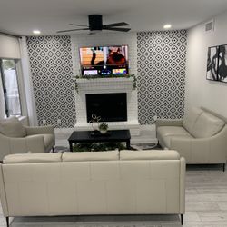 Real Leather Abbyson 3 Piece Set