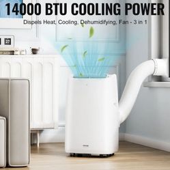 DELLA Portable AC Unit (14,000 BTU) – Works Great, Includes Remote + Window Kit