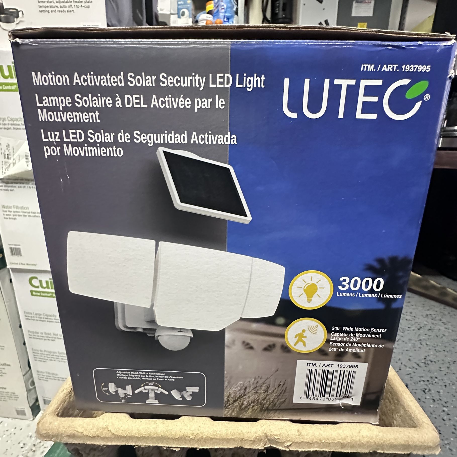 Motion Activated Solar Security LED Light β 3000 Lumens (LUTEC)