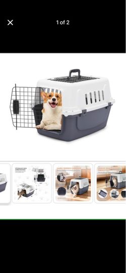 NEW MoNiBloom 22-Inch Dog Crate Plastic 2-Door Top Loading Pet Carrier