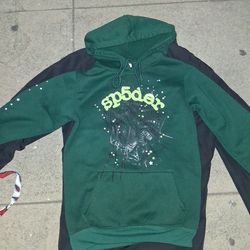 SP5DER HOODIE . GREEN / BLACK.