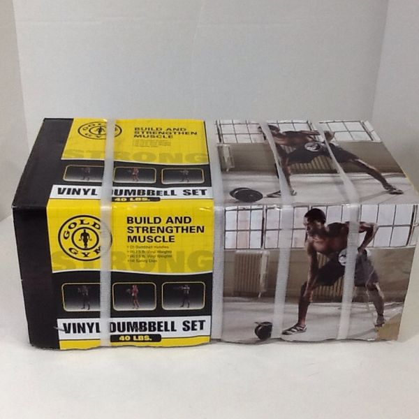 Golds Gym 40 Lb Vinyl Cement Dumbbell Weight Set For Sale In