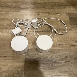 Google WiFi Mesh System Routers 2 Pack - (AC-1304) - With Power Cords - Used