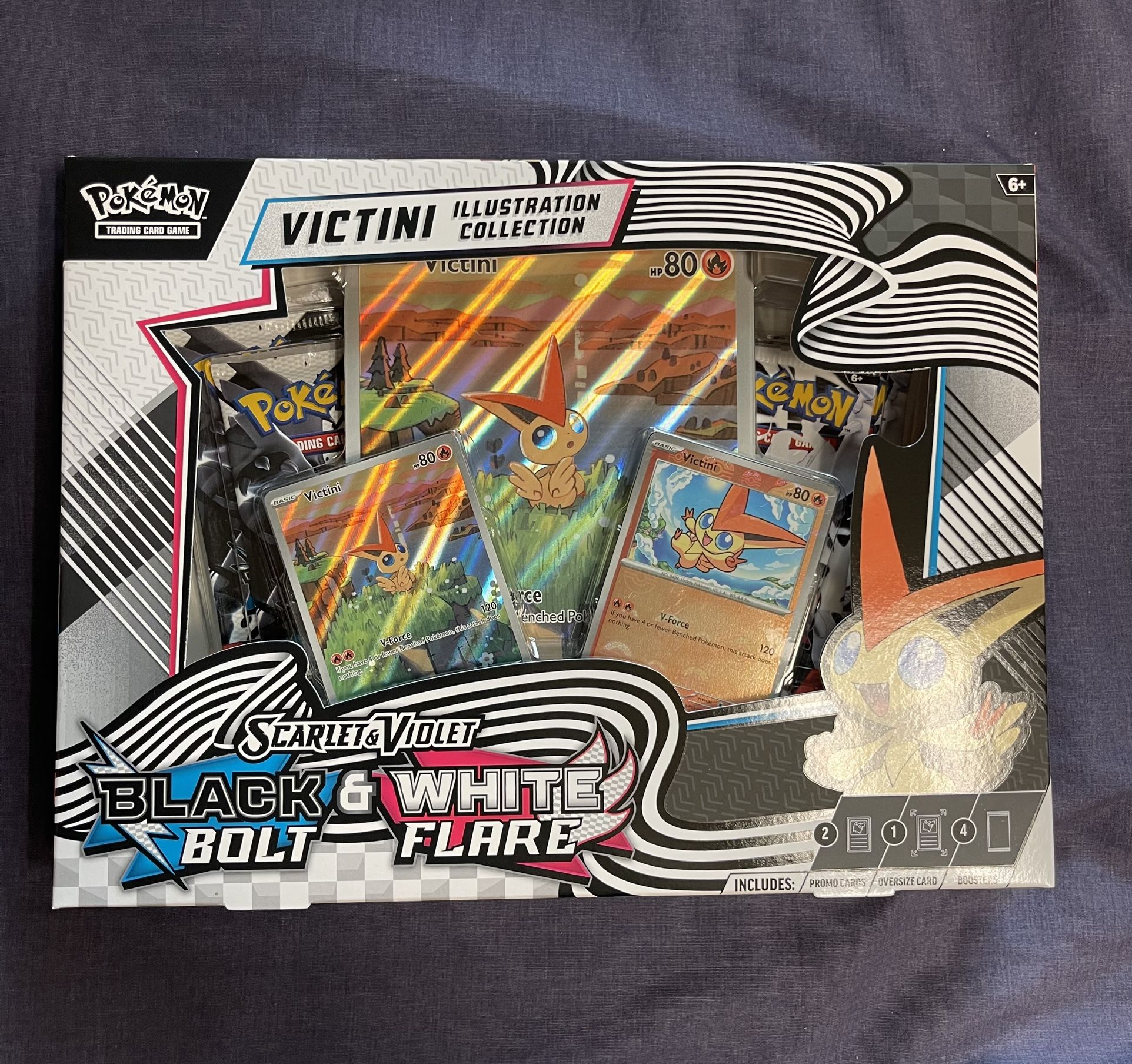 Pokemon TCG Black Bolt & White Flare Unova Victini Illustration Collection Box 9 IN STOCK