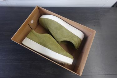 Size 7 FitFlop Women’s Rally Elastic Suede Slip-On Sneakers – Khaki Green