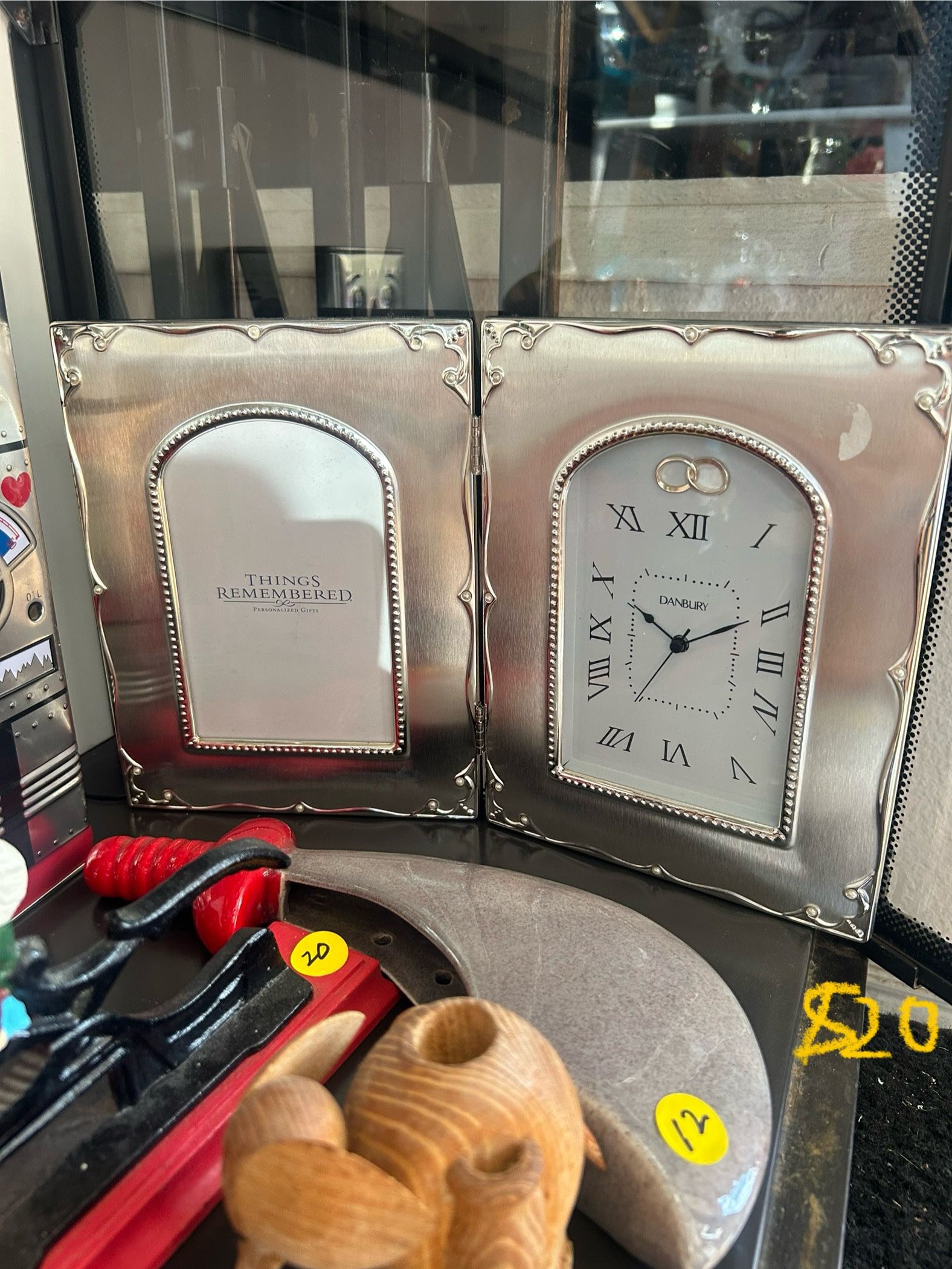 Things Remembered Silver Folding Wedding Frame With Clock