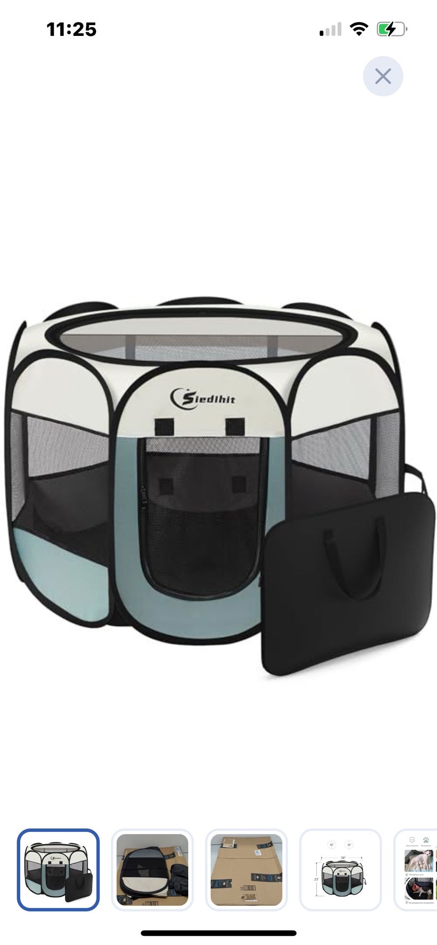 “New”Portable Pet Playpen (zipper Off Top)W/carry Bag(36”W X 23”T)retail$39