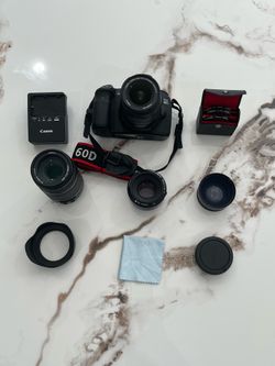 Canon EOS 60D DSLR Camera Bundle – 18-55mm, 55-250mm, 50mm f/1.8 + Bag & Accessories     $550 OBO