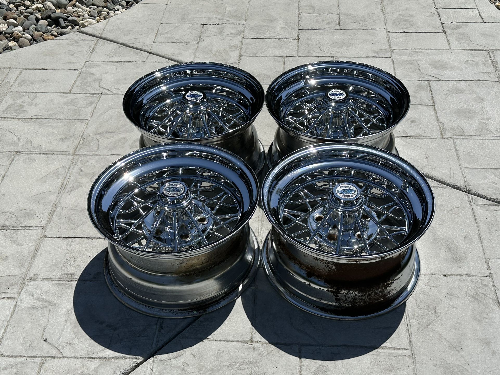 15X8 30 Spoke Cragar Star wire Wire Wheels Old School OG