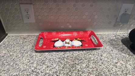 Christmas Penguin Serving Tray