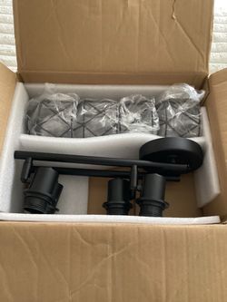 Matte Black 4-Light Chandelier Light Fixture