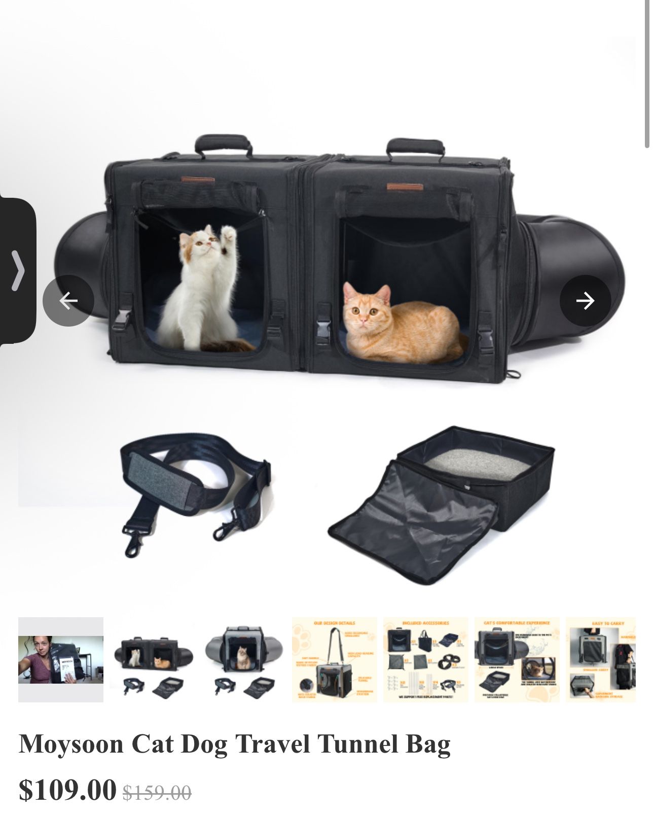 Maysoon Cat Dog Travel Tunnel Bag