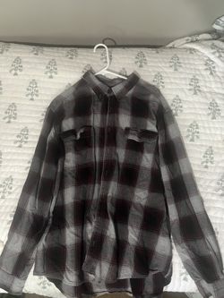 XL Grey Dark Red Button Up