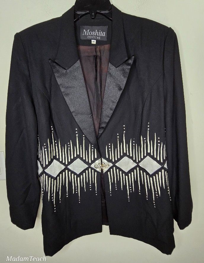 Moshita Couture Women's Fashionable Black Jacket Size 18