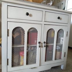 White Distressed Paint Tea Cabinet. Very  Cute.