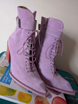 John Fluevog Pink Boots Sz 8 1/2